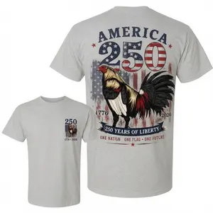 America 250th Anniversary Game Farm Rooster T Shirt, Gamefowl Style, American Independence 1776 2026 Shirt, Fourth Of July Celebration Apparel, Freedom Rooster Shirt, Semiquincentennial Patriotic Gift For Men Women Kids