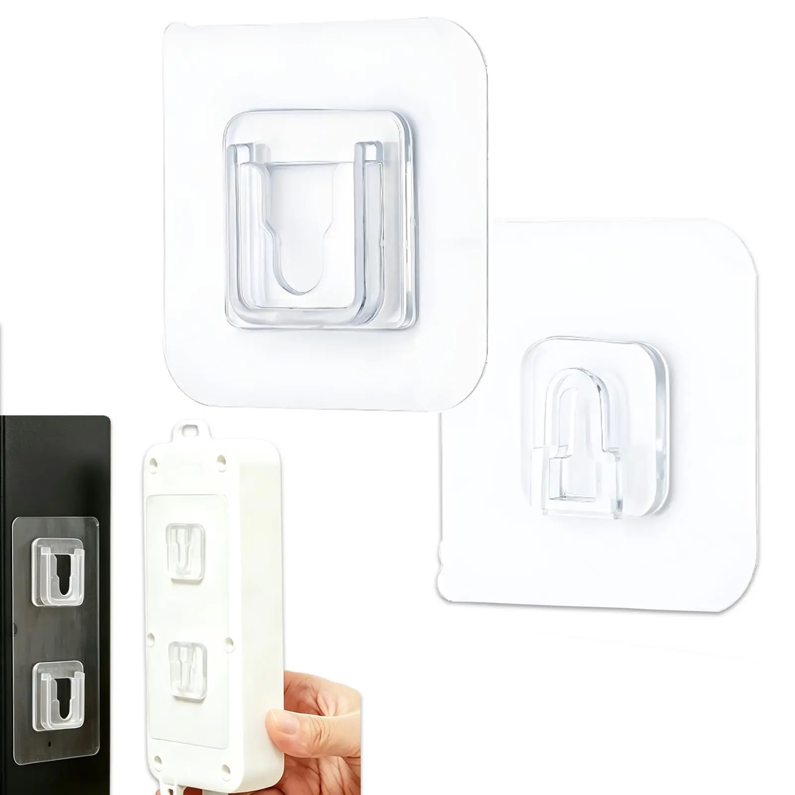 24pcs Ultra Strong Adhesive Transparent Wall Hooks with Easy Install Suction Cups for Kitchen & Bathroom Storage, Heavy Duty Hanging Solution for Towels, Bags, and More