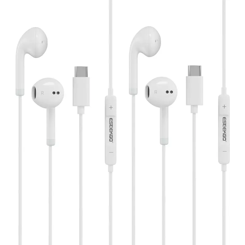 Type C Wired Earphones for iPhone 18/17/16/15 Series Galaxy S26 S25 S24 S23, Google Pixel 11/10/9, In Ear USB C Earbuds [Microphone & Volume Control] Plug & Play Wired Headphones Audio Earplugs-Halloween Gifts