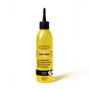 KERABRASIL Hair Toner with Garlic Extract | Strengthen | Regulates Oiliness  3.38 oz (100ml), Yellow