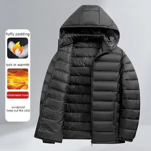 Men's Plus Size Heavyweight Hooded with Full Zip Closure - Navy Blue/Black Dual Color Options, Snow Skiing, Snowboarding, Cold Weather Coat - Padded Jacket fit Menswear Plain western clothing puffer Zipper winter outfits men coats men winter jacket