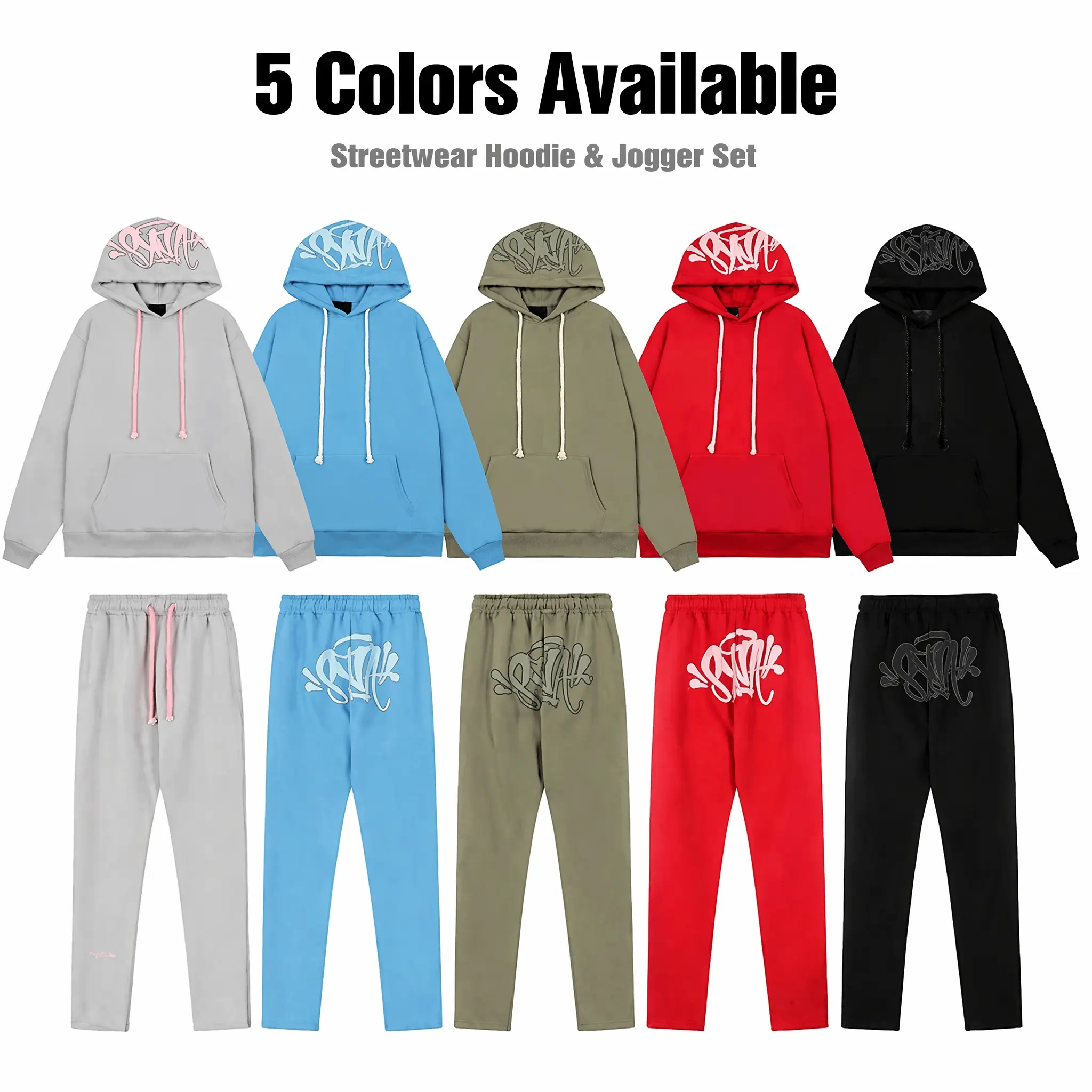 Unisex Y2K Hip Hop 2-Piece Oversized Tracksuit - Hoodie and Cuffed Sweatpants Set, Loose Casual Streetwear for Men Women