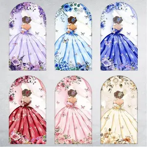 15=day Delivery Floral Gown Arch Backdrop Cover for Luxury Wedding Events