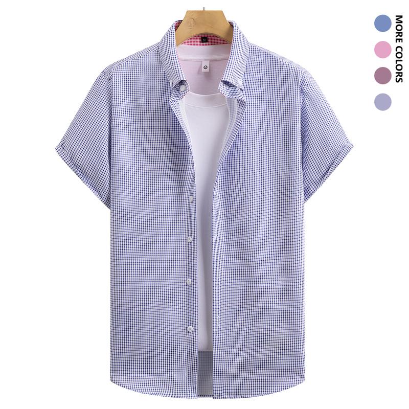 Men's Plaid Short Sleeve Casual Comfortable Shirt for Spring Summer Autumn Winter Vacation Outdoor Wear