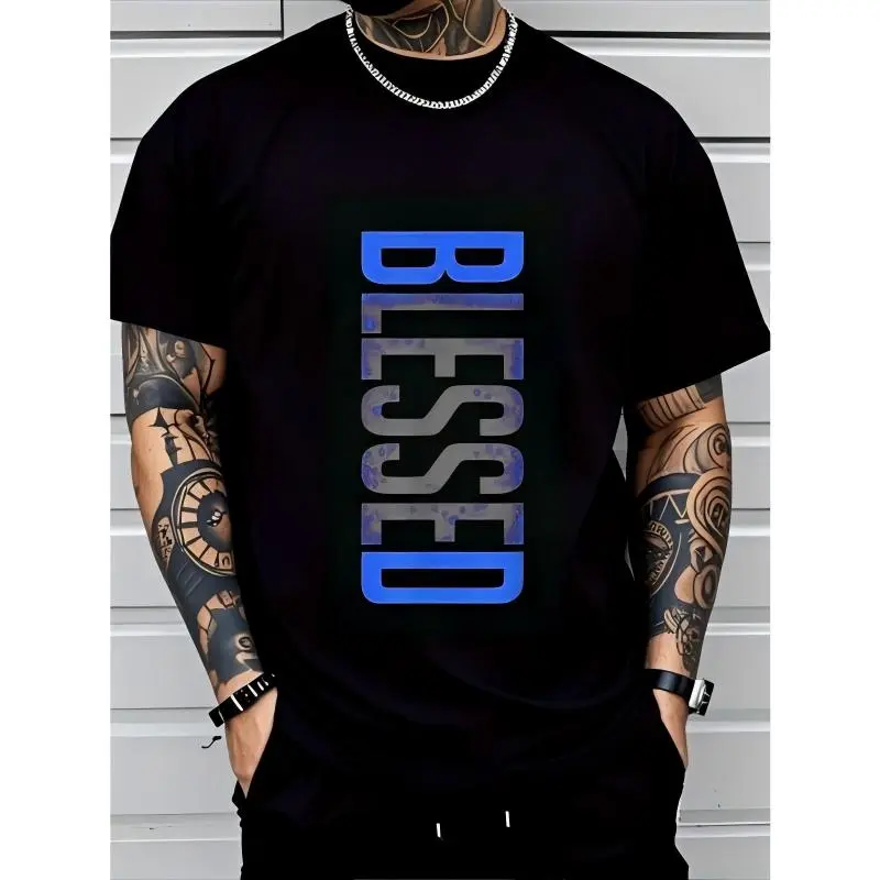 Men's Plus Size (3xl-5xl) Funny Slogan Cotton Crew Neck T-Shirt - Casual Breathable Graphic Top for Dads, Father’s Day Gift, Streetwear Menswear Comic-Con Apparel