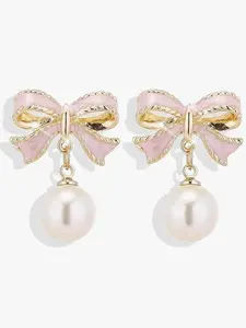 Bowknot Design Earrings, Fashionable Dangle Statement Earrings for Women, Trendy All-match & Exquisite Jewelry for Birthday Gift