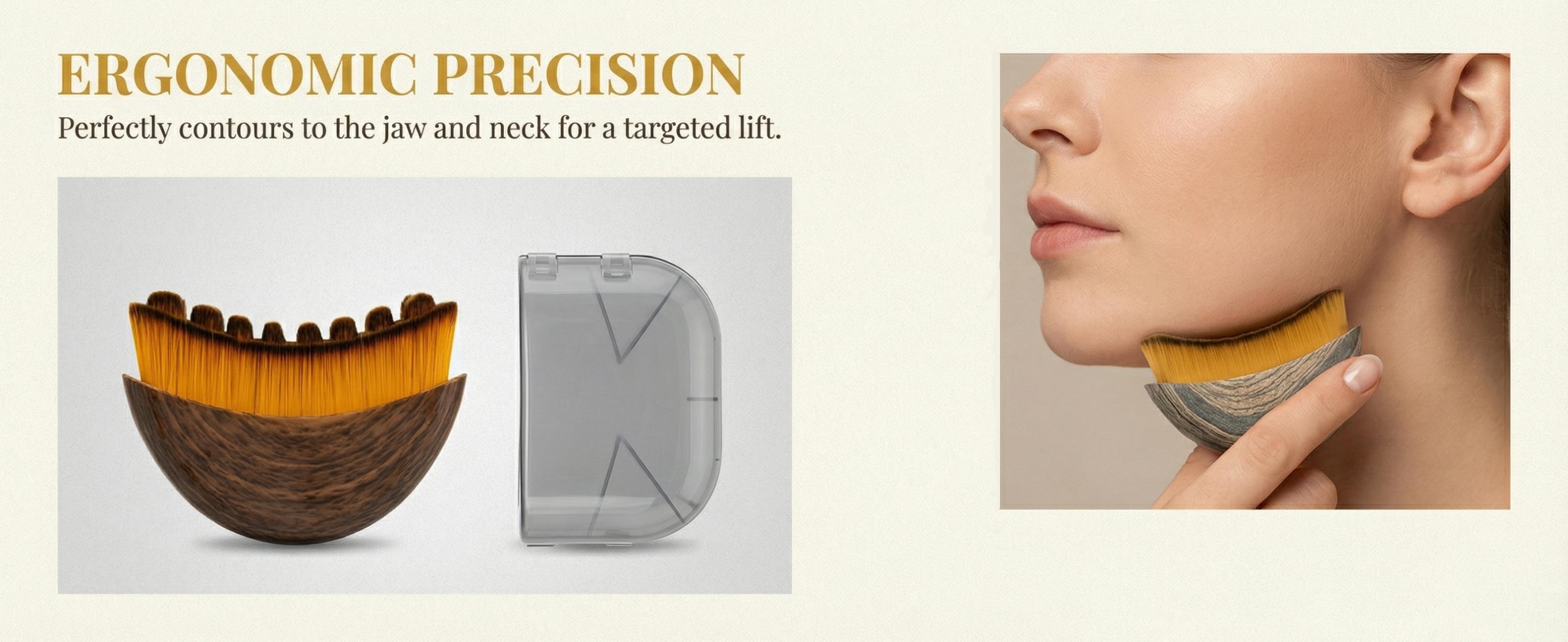 2PCS Lymphatic Contour Face Brush for Jawline & Chin Sculpting Dry Brushing Massager for Lymphatic Drainage & Facial Fatigue Relief Ergonomically Designed to Fit The Skin Precisely Beauty Roller Daily,Eye Bag gua sha Brush -Mother's Day Gift