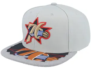 MENS MITCHELL & NESS NBA MUNCH TIME SNAPBACK HWC 76ERS - GREY
