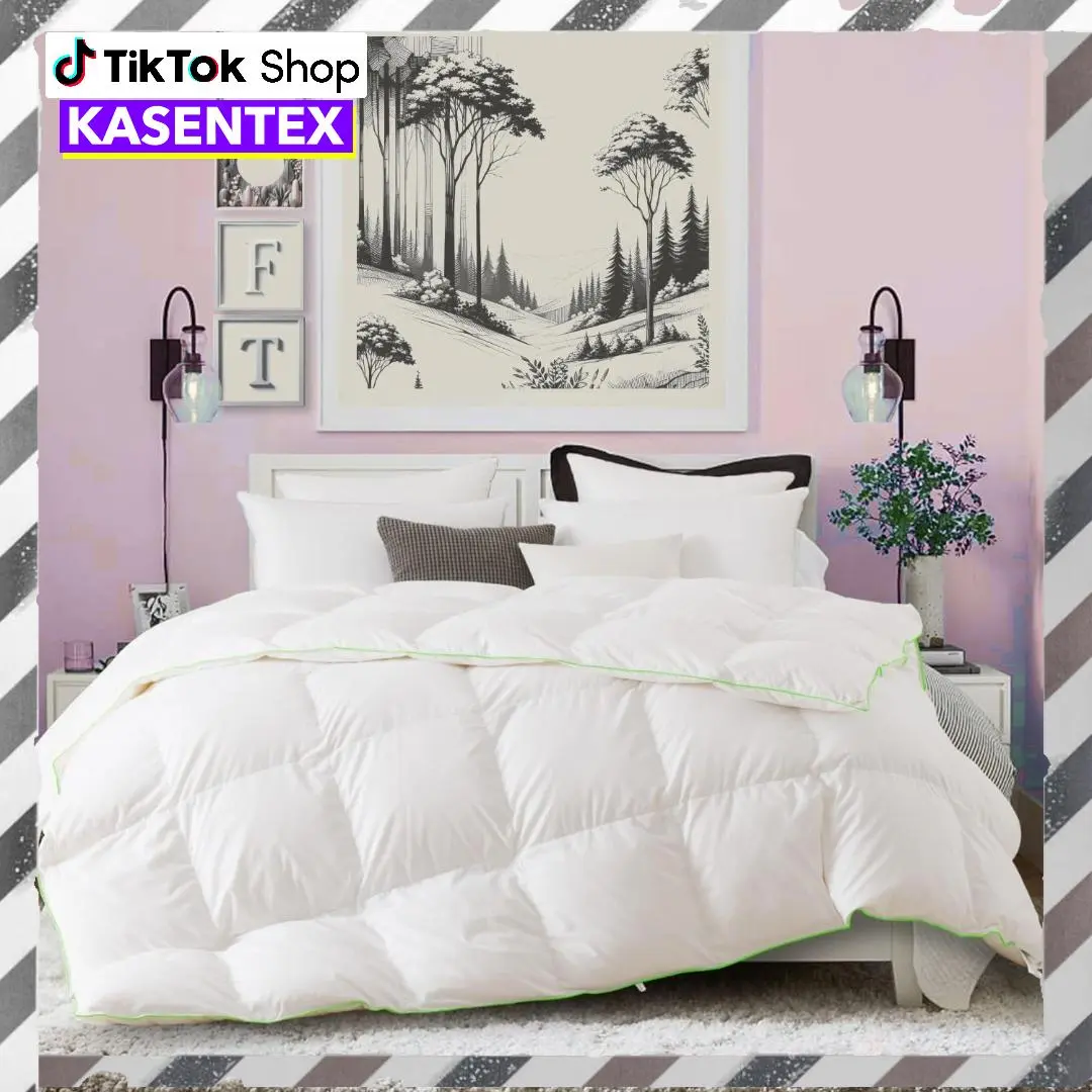 Kasentex Ultra Soft Goose Down Duvet Insert - Breathable Duvet Set, Lightweight, Machine Washable, Super Fluffy, Baffled Stitch, Luxurious Home Bedding (Twin, Queen, King, California King Sizes), Lightweight Duvet