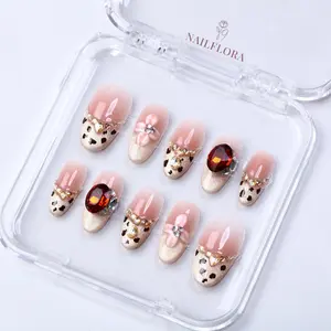 NailFlora Ruby Charm – Handmade Press-On Nails | Elegant, Glossy, Salon-Quality Luxury Nail Set