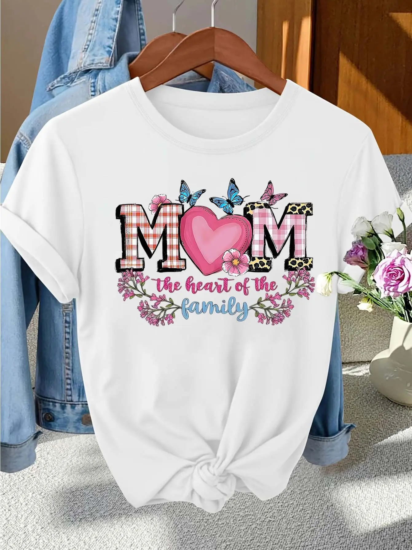 Plus Size - Plus Size - 0-8XL Plus Size Casual Fashion Printed T-Shirt Women'S Clothing, Trendy Base Layer Daily Outing All Seasons Casual Wear Short Sleeve T-Shirt Multicolor Optional Plus Size Women'S T-Shirt Creative Gift And Entertainment Outfit