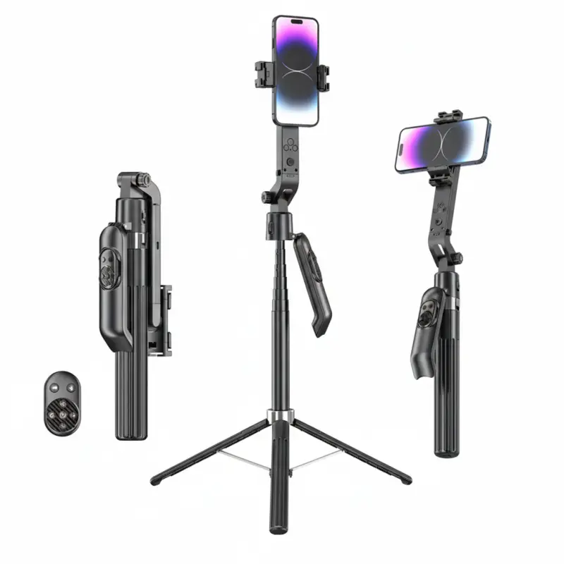 72" Auto Face Tracking Selfie Stick Tripod - 360° Rotation Smart Phone Tripod with Gesture Control & Remote | Foldable Vlogging Kit for TikTok Live, Vlogging, Video Recording, Fathers Day Gift, Summervibes