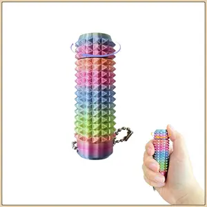 Rotating Fidget Keychain - Colorful Spiky Grippie Stim Toy for Anxiety Relief, Spinnable Pocket Mini Fidget for Adults & Teens, Stress Relief Tool