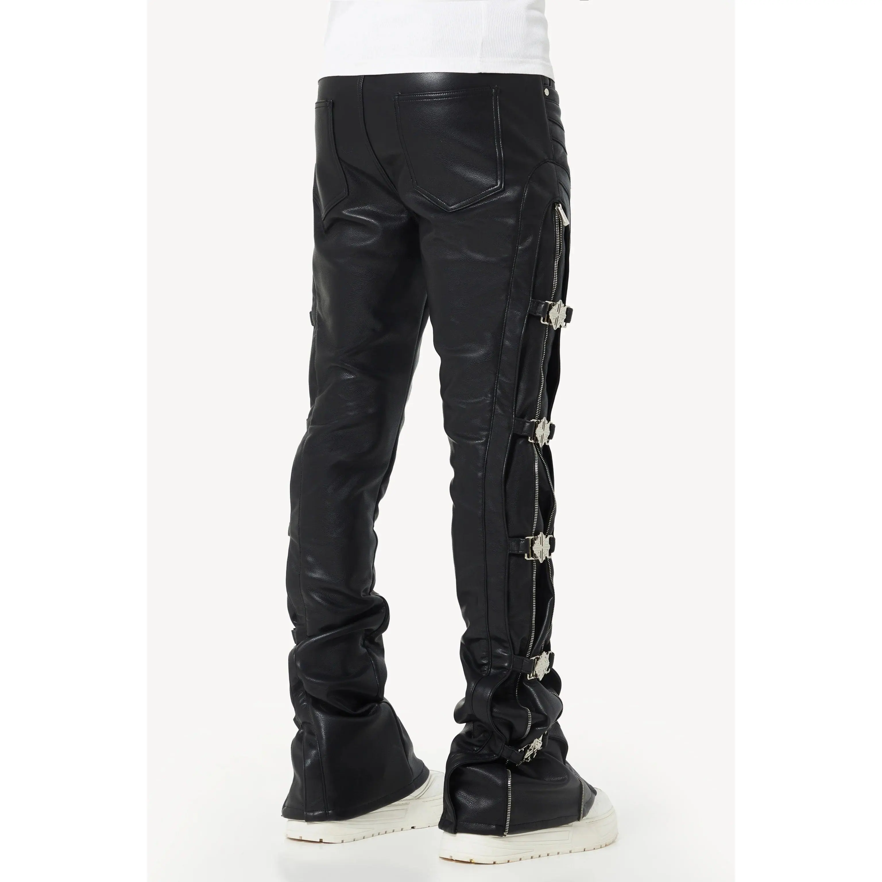 Guapi Obsidian Black Buckle Leather Pants - TikTok Shop