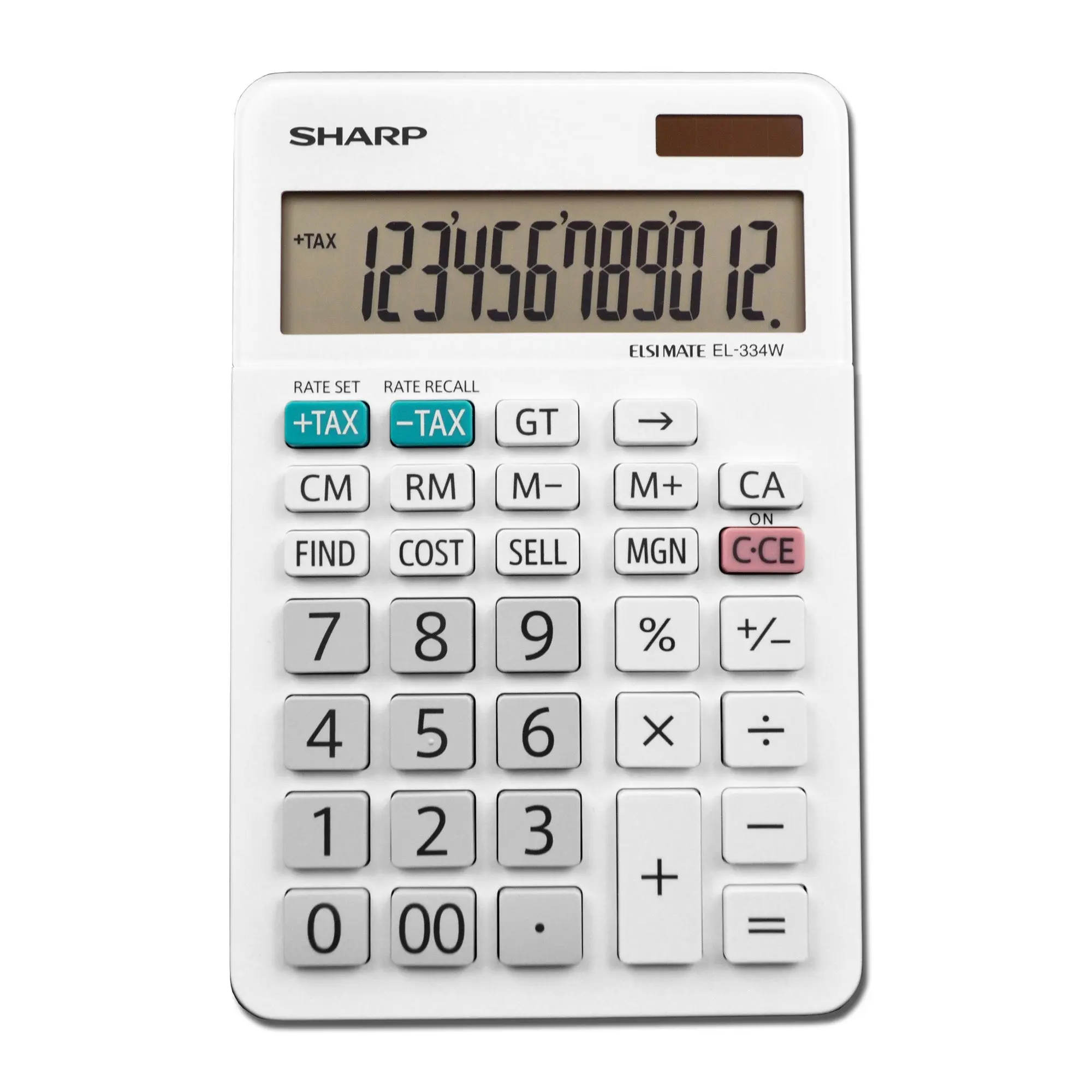 Sharp 12-Digit Professional Office Calculator, EL-334WB Desktop Model with Kickstand Display, Stationery Office Supplies for Accounting