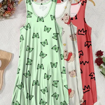 chinese dress ladies Women T-shirt style short Printed Night Suit  Wear.Style