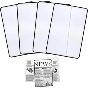 4Pcs 3X Lightweight Optical Plastic Fresnel Lens Bookmark Flat Magnifier for Elderly People with Low Vision Reading Small Prints Maps and Books
