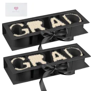 Graduation Gift Box,17.32"x6.06"x2.56" Gift Box Congrats Fillable Floral Box Grad Letter Empty Flower Bag for Arrangements Chocolate Rose Present Strawberry Packaging Bag for Graduation Party Themed Gift Box Wrapping Box