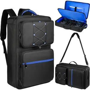 DJ Controller Case Compatible with  DDJ-FLX4/DDJ-REV1/DDJ-SB3/DDJ-400,Fits 16" Laptop,Mic & Headphone Pockets,Padded DJ Backpack for Numark Mixtrack Pro FX,Mixstream Pro,Hercules Inpulse 500