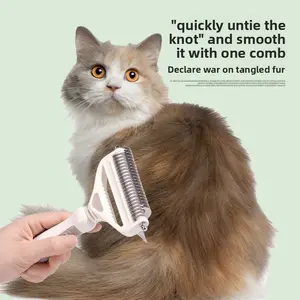 Cat Dog Deshedding Comb Double Sided Knots Detangler Grooming Tool for Sensitive Skin Pet Grooming Brush