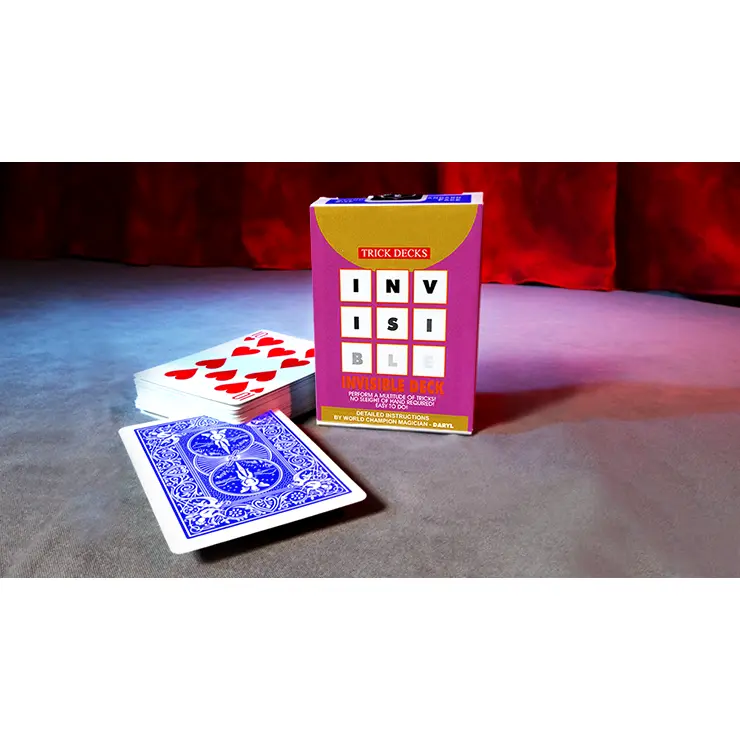 Bicycle Invisible Deck Bicycle Mandolin Blue Trick Cards with Detailed Instructions by Daryl & Joshua Jay for Magic Tricks