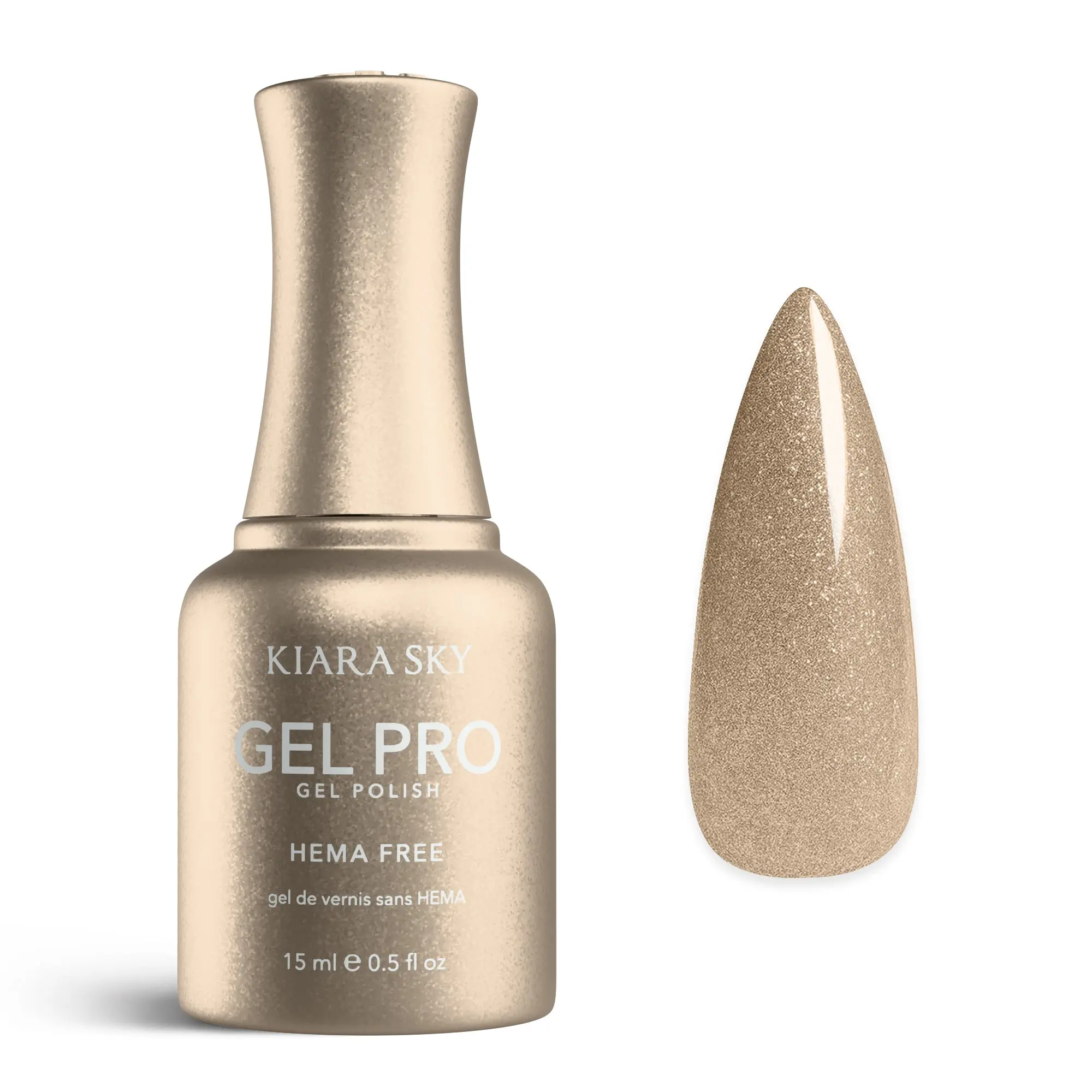 Kiara Sky Gel Pro - Gold Statement HEMA-Free + TPO Free Nail Gel Polish | Intense Pigmentation, Long-Lasting Wear | Finish: Cream 15ml