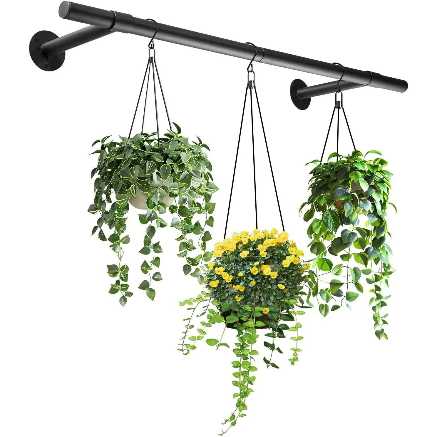 Hanging Planters Rod -  Hanger Indoor for Window Ceiling, Hanging  Shelf for Wall Planter House ,  Shelves Metal Holder Bar 31.5In (Pots, , Chains not Included)