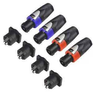 Speaker Plug Speakon Connector, Speaker Jacks and Connectors Nl4fx Speakon Cables, Nl4fc Male Female Converter Nl2fx Plug Speakers Powercon Twist Lock (4 Sets of Male and Female)
