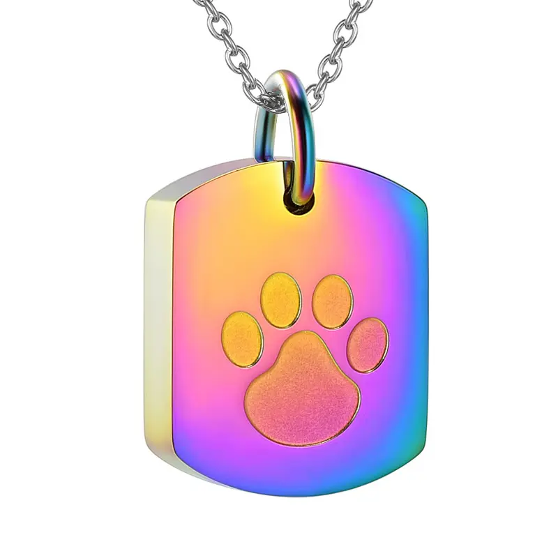 Seven colored block claw print pendant