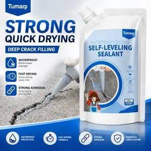 Heavy Duty Self-Leveling Concrete Crack Filler Waterproof Sealant | Quick Fix Leak Repair Kit with Tools for Driveway, Patio, Roof & Home Maintenance