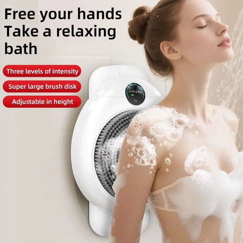 Wall-Mounted Smart Back Scrubber Bath Machine, Automatic Electric Shower Brush, Multi-Function Massage Tool, Full Body Exfoliating Device, Body Brush For Showering, Body Wash Scrubber