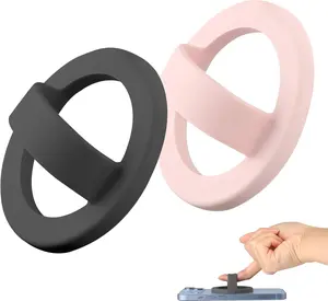 Magnetic Silicone Phone Grip Soft Finger Loop Holder, Easy to Install and Remove,Compatible with Magsafe for iPhone 16/15/14/13/12 Series