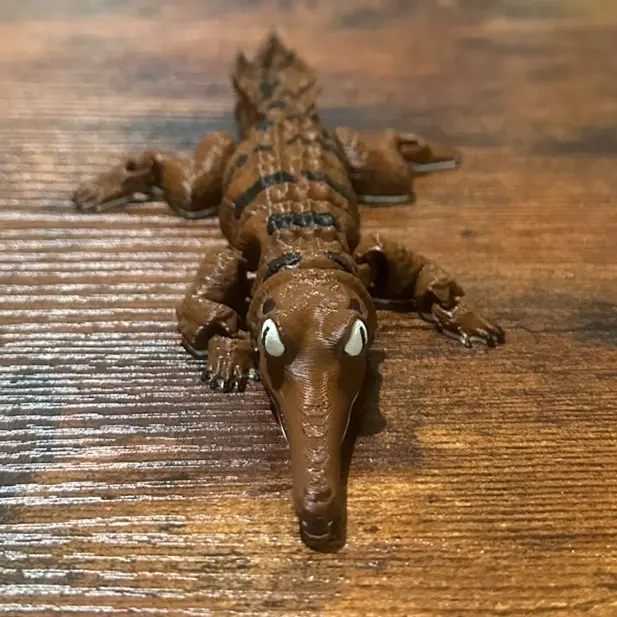 Articulated Gharial Croc Toy with Flexible Neck and Moveable Head Perfect for Imaginative Play and Animal Lovers