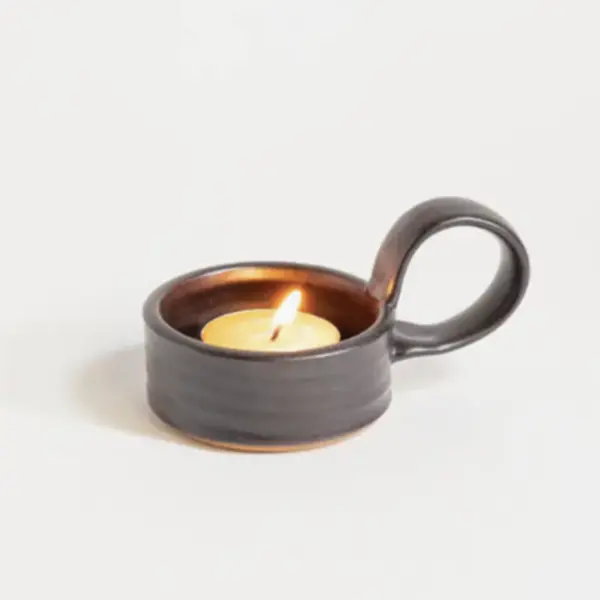 Gravesco Pottery Tea Light Holder with Handle
