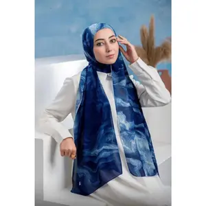 Blue Tie Dye Chiffon Hijab