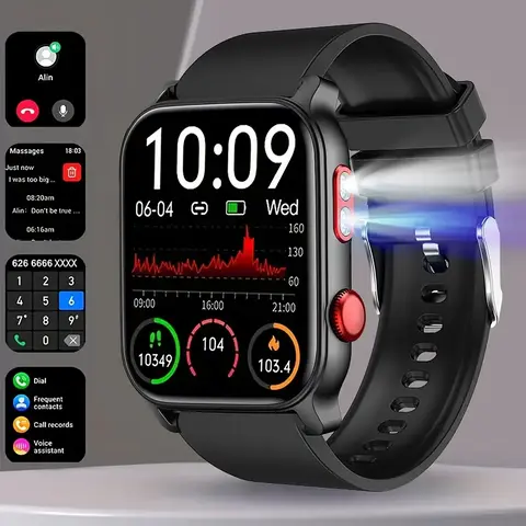 Smart Watch for Men and Women with Call/Message Reminder, Smart Watch 1.83 Inch Touch Screen, Fitness Watch Heart Rate/Sleep/Calorie/Step Monitor, Emergency Flashlight, Activity Tracker for Android iOS tiktokshopbacktoschool, Phone, Magnetic