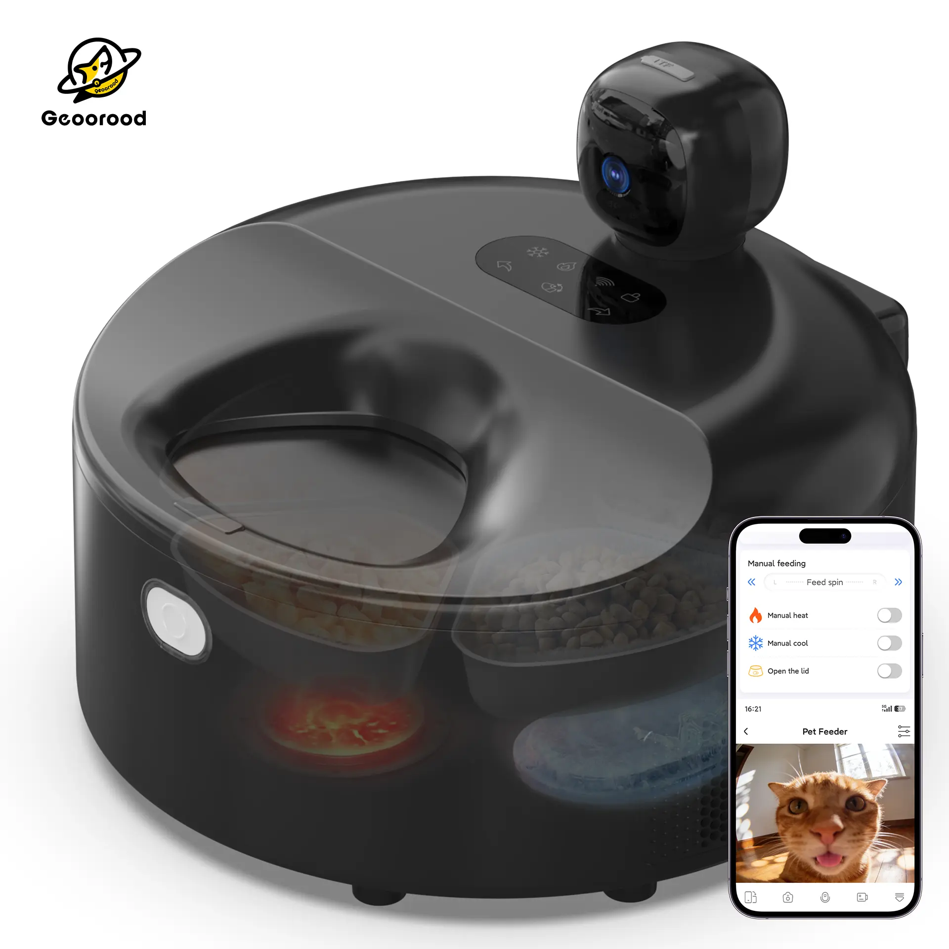 Automatic Pet Feeder Wet Food with 304 Stainless Steel Bowl, Refrigerated  Auto Cat Feeder with Semiconductor