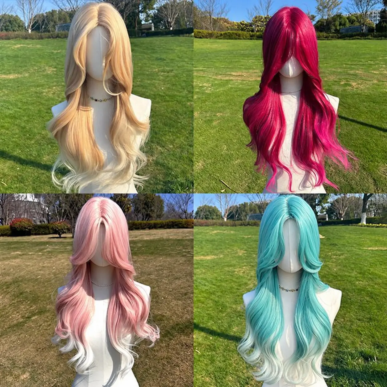 SMILCO 26Inch Blonde With Platinum Hair Tail Long Curly Synthetic Wig SM436 for Unique Look and Versatility Natural Looking Wig Adjustable Wig Head Summer Vibes
