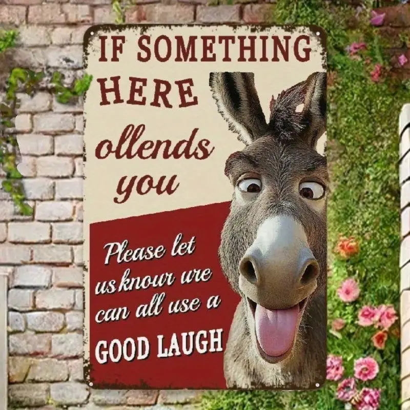Donkey Aluminum Wall Art Vintage Rustic Design Home Decor with Funny Quote Weather Resistant Metal Sign for Man Cave Bar Garage or Living Room
