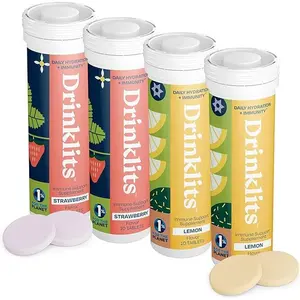 Strawberry & Lemon Daily Immune Support Tablets (4) Tube Bundle