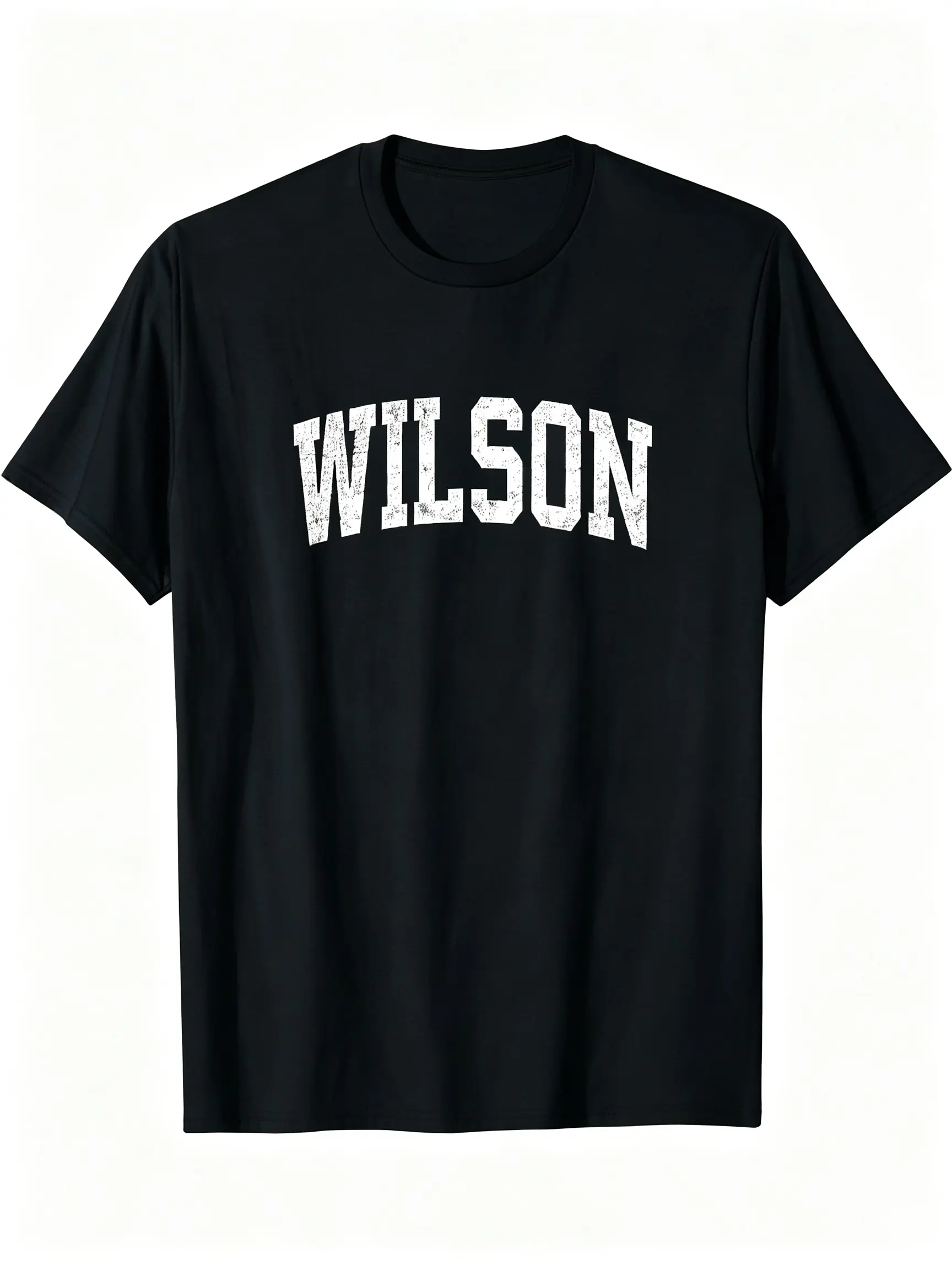 Men's Wilson North Carolina NC Vintage Athletic Slim Fit Shortsleeve T-Shirt - Breathable Retro College Style Casual Layer Top, Menswear Gift Idea, Cotton, Tee, Round Neck, Print, Classic