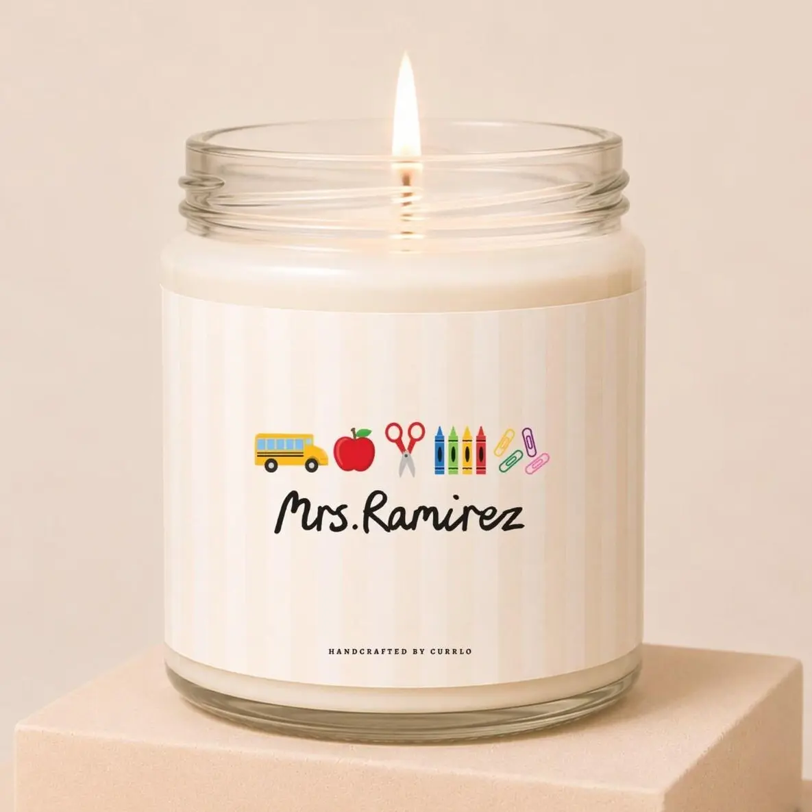 Personalized Teacher Candle, Custom Teacher Name Gift, Teacher Appreciation Gift, Back to School Gift, End of Year Teacher Gift
