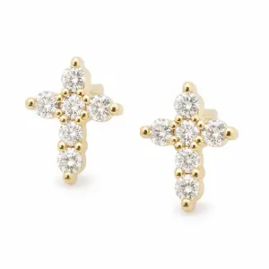 The Cross Studs — Diamond Earrings