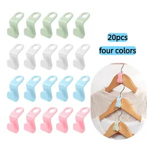 20 Counts Hanger Connector Hooks forClothes Storage,Space -SavingOrganizer, Space Saver HangersHangers Accessory for LightweightHanging