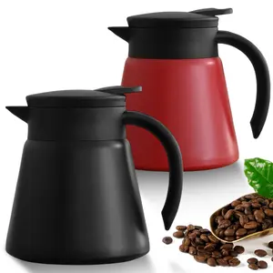 Thermal Coffee Carafe Set, Stainless Steel Double Wall Vacuum Insulated, Keeps Hot & Cold Drinks, Ideal for Coffee, Milk, Tea (23oz/680ML)