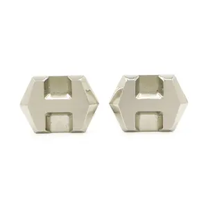 Pre-owned HERMÈS Stainless Small Leather Goods Super H Cufflinks