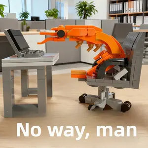 Popular item: "Not a Buddy" shrimp building blocks office desk ornament, a worker's "hard worker" shrimp-shaped educational assembly toy inflatable globe