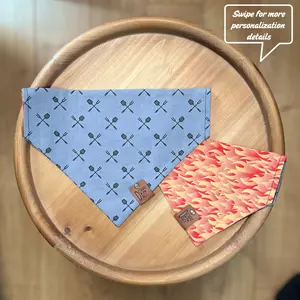 BBQ Flames / LAST CHANCE / Reversible / Over-the-Collar / Pet Bandana / CLEARANCE