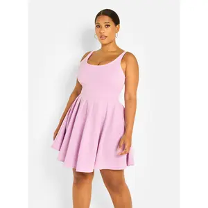 Martie Pleated Skater Mini Dress - Lilac