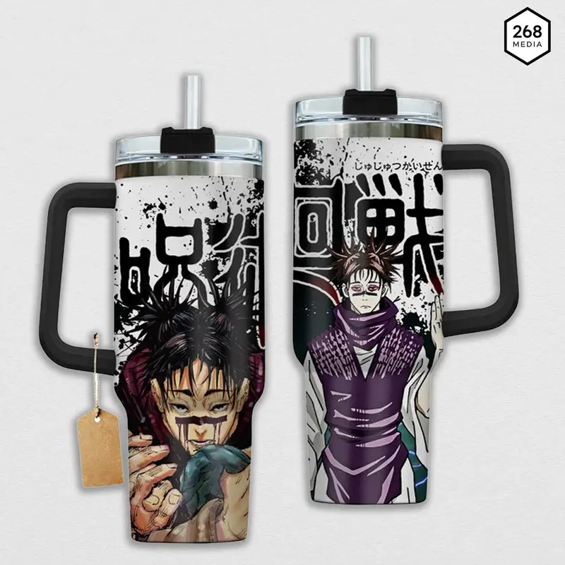 Jujutsu Kaisen Choso Cursed Womb Graphic Insulated Tumbler With Handle Double Printed Travel Mug 20oz 40oz Stainless Steel Cup Gift For Anime Fan